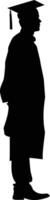 AI generated Silhouette man wear graduating hat black color only vector