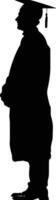 AI generated Silhouette man wear graduating hat black color only vector