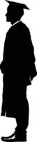 AI generated Silhouette man wear graduating hat black color only vector