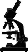 AI generated Silhouette microscope black color only vector