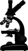 AI generated Silhouette microscope black color only vector