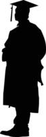 AI generated Silhouette man wear graduating hat black color only vector