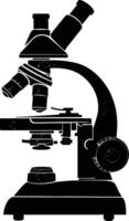 AI generated Silhouette microscope black color only vector