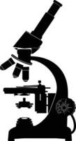 AI generated Silhouette microscope black color only vector