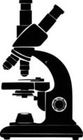AI generated Silhouette microscope black color only vector