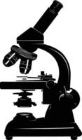 AI generated Silhouette microscope black color only vector