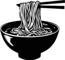 ai generado silueta fideos negro color solamente vector