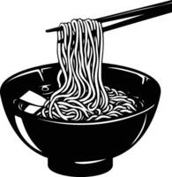 ai generado silueta fideos negro color solamente vector