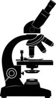 AI generated Silhouette microscope black color only vector