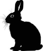 AI generated Silhouette rabbit black color only full body vector