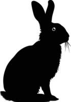 AI generated Silhouette rabbit black color only full body vector