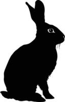 AI generated Silhouette rabbit black color only full body vector