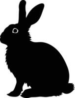 AI generated Silhouette rabbit black color only full body vector