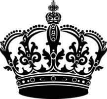 AI generated Silhouette queen crown black color only vector