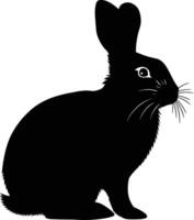 AI generated Silhouette rabbit black color only full body vector