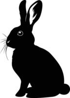 AI generated Silhouette rabbit black color only full body vector