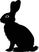 AI generated Silhouette rabbit black color only full body vector