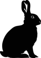 AI generated Silhouette rabbit black color only full body vector