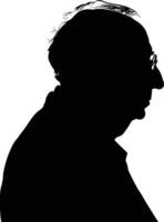 AI generated Silhouette the elderly man black color only full vector