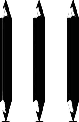 AI generated Silhouette pencil black color only