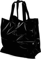 AI generated Silhouette plastic bag black color only vector