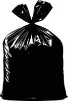 AI generated Silhouette plastic bag black color only vector