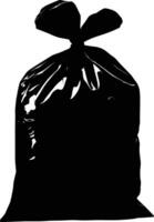 AI generated Silhouette plastic bag black color only vector