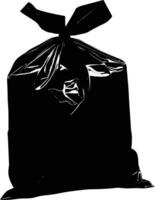 AI generated Silhouette plastic bag black color only vector