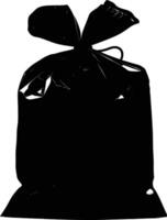 AI generated Silhouette plastic bag black color only vector