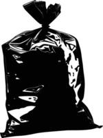 AI generated Silhouette plastic bag black color only vector