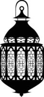 AI generated Silhouette blessing ramadan vibes lantern black color only vector