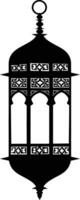 AI generated Silhouette blessing ramadan vibes lantern black color only vector