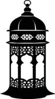 AI generated Silhouette blessing ramadan vibes lantern black color only vector