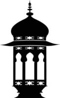 AI generated Silhouette blessing ramadan vibes lantern black color only vector