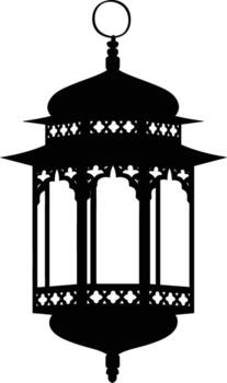 ai generado silueta bendición Ramadán vibraciones linterna negro color solamente vector