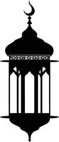 AI generated Silhouette blessing ramadan vibes lantern black color only vector