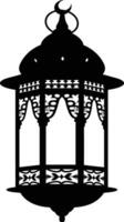 AI generated Silhouette blessing ramadan vibes lantern black color only vector