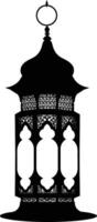 AI generated Silhouette blessing ramadan vibes lantern black color only vector