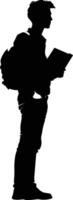 AI generated Silhouette the student black color only full body vector