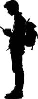 AI generated Silhouette the student black color only full body vector