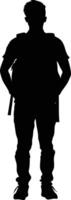 AI generated Silhouette the student black color only full body vector