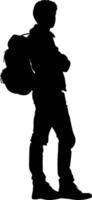 AI generated Silhouette the student black color only full body vector