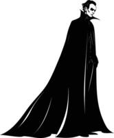 AI generated Silhouette vampire black color only full body vector