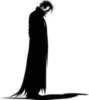 AI generated Silhouette vampire black color only full body vector