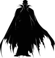 AI generated Silhouette vampire black color only full body vector