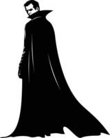 AI generated Silhouette vampire black color only full body vector