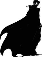 AI generated Silhouette vampire black color only full body vector