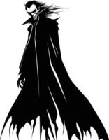 AI generated Silhouette vampire black color only full body vector