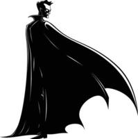 AI generated Silhouette vampire black color only full body vector