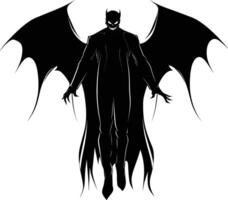 AI generated Silhouette vampire black color only full body vector